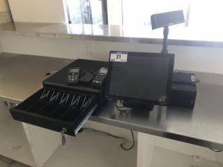 Cash Register C/W Monitor, 2 Card Machines, Printer