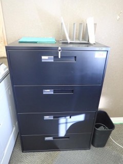 Black (4) Drawer Filing Cabinet