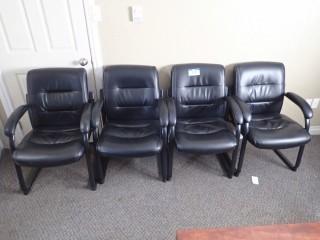 Qty Of (4) Leather Office Chairs