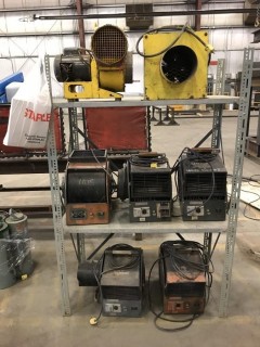 (7) Shop Fans C/W Metal Rack