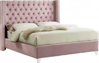 Meridian Furniture Aiden Pink-Kinverness UPH King Size Platform Bed