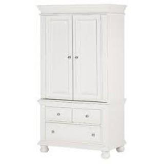 Beachcrest Home 40” Armoire Top and Base White 