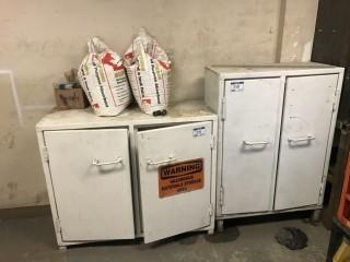 (2) Steel Storage Cabinets C/W Misc Supplies