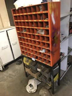 72 Compartment Bolt Bin C/W Nuts, Bolts And Stand