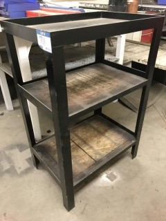 (2) Steel Storage Racks And Swivel Stand