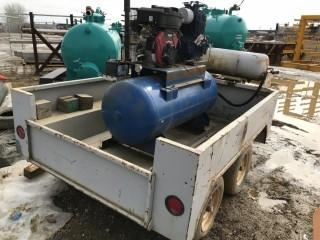 Quincy QR-350 Portable Air Compressor C/W Vanguard 16HP Eng, MTD IN 6'2"X 8' T/A Trailer. S/N 20061107-0