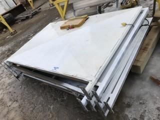 (8) Steel Wall/Dividers C/w Lights