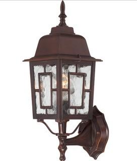 Nuvo 1-Light 17" Outside Wall Lights in Rustic Bronze Finish with Clear Water Glass