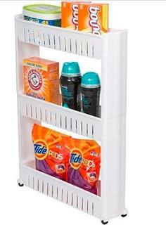 Slim Slide Out Storage Tower  28'' H x 5'' W x 21'' D