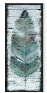 Stained Feather' Oil Painting Print on Wrapped Canva 24x8"