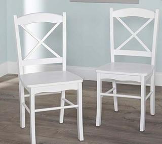 Dauberville Solid Wood Dining Chair, White, Set Of 2