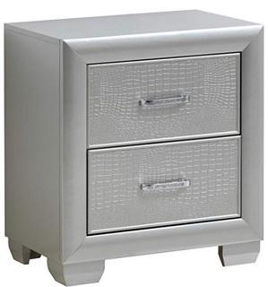 Aguilera 2 Drawer Nightstand Silver Champagne