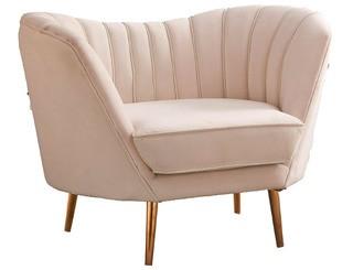 Meridian Furniture 622Cream-C Margo Velvet Chair, Cream