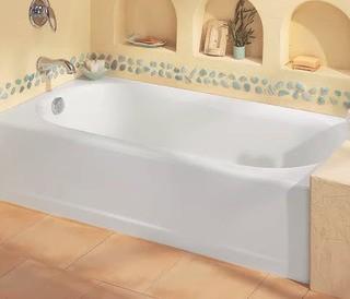 American Standard Princeton 60" x 30" Alcove Soaking Bathtub, White, Left-Hand Drain