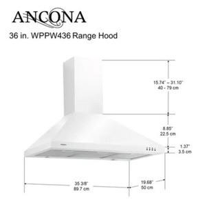 Ancona 36 in. Wall-mounted Convertible Range Hood in White