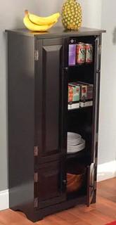 TMS Wood Tall Cabinet; Black (61888BLK)