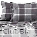 Palais Royale Heavyweight Flannel Standard Pillowcases in Grey Plaid (Set of 2)