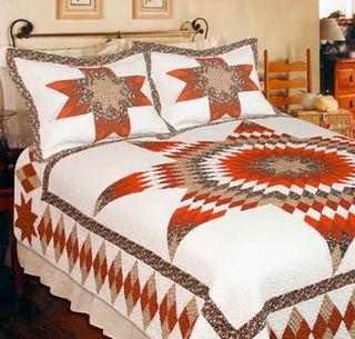 Starburst Pieced Patchwork Star Quilt Bedding, King