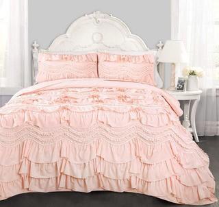 Lark Manor Tousignant Quilt Set, Queen, Blush