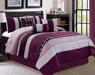 Zybert 7 Piece Comforter Set King, Purple