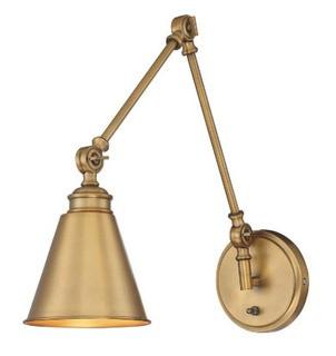 Waucoba 1-Light Swing Arm Lamp, Warm Brass