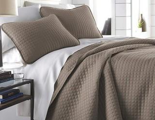 Acosta Reversible 2PC Quilt Set, Twin/XL, Dark Taupe