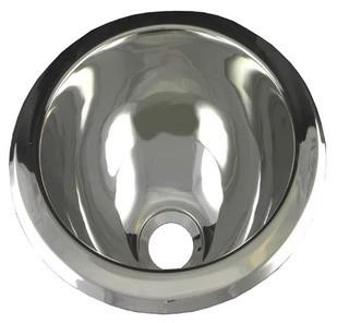 Opella 10" L x 10" W Round Bar Sink, Polished Stainless Steel