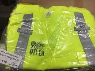 (5) 2XL Safety Vests  "Looking Out For Eachother"