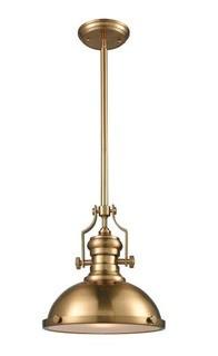 Roa 1-Light Dome Pendant, Satin Brass