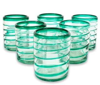 Emerald Spiral 14 oz. Highball Glass, 6PC