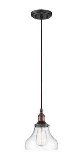 Nuvo Lighting Vintage 60-5503 1-Light Rustic Bronze Mini Pendant Light, Rustic Bronze