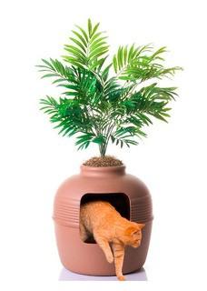 Covered Hidden Cat Litter Box with Decorative Planter