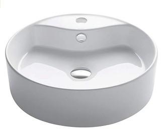 Kraus Elavo Ceramic Round Vessel Bathroom Sink with Overflow