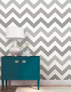 (3)Taupe Zig Zag Wallpaper Roll, Covers 92.25 Sq. ft.