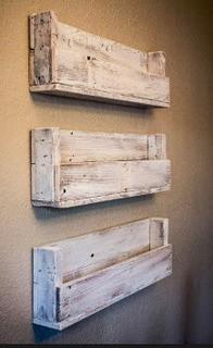 This Drakestone Designs Reclaimed Wood Bookshelf, Set Of 3, White, 28x8"