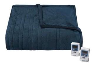 Beautyrest Black Luxury Heated Throw, Navy 50x70"