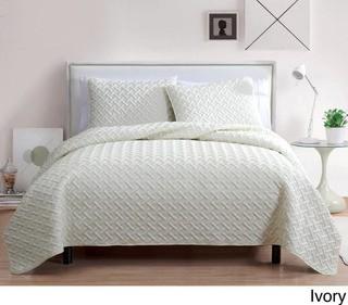 VCNY Nina Embossed Quilt Set - Ivory - Full - Queen