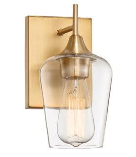 Hickerson 1-Light Armed Sconce, Warm Brass