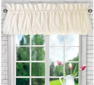 Ellis 30" Ruffled Swag Curtain Valance; (2) Balloon Valance 60", Ice Cream Colour