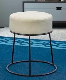 Chason Ottoman White/Black