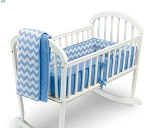 Clint 3 Piece Cradle Bedding Set, Blue