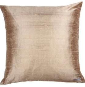 Elinor Dupion Silk Throw Pillow, Down Fill 20x20" Champagne