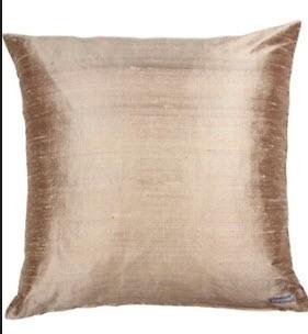 Elinor Dupion Silk Throw Pillow, Down Fill 20x20" Champagne