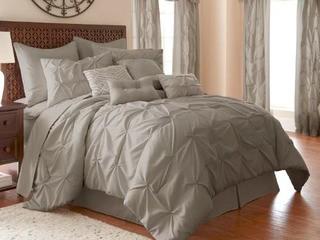 MacLaine 24 Piece Comforter Set, King, Grey