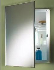 Jensen Styleline 16 x 20 in. Recessed Glass Mirror Door Molded Medicine Cabinet in White