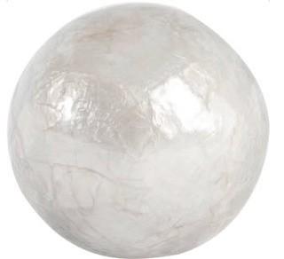 Capiz 4" Spheres Ball Sculpture, Grey, Set Of 6 