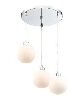 Glassman 3-Light LED Cluster Pendant, Chrome 