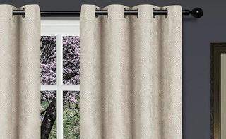 Superior Waverly Blackout Curtain Set of 2, Thermal Insulated Panel Pair with Grommet Top Header, Beautiful Embossed Wave Room Darkening Drapes, Available in 4 Lengths - Ivory, 52?x96? Each