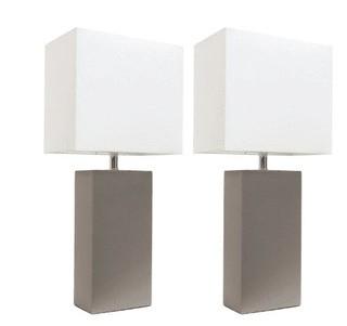 Jackson 21" Table Lamp, Grey, Set of 2