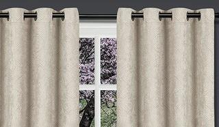 Superior Waverly Blackout Curtain Set of 2, Thermal Insulated Panel Pair with Grommet Top Header, Beautiful Embossed Wave Room Darkening Drapes, Available in 4 Lengths - Ivory, 52?x96? Each